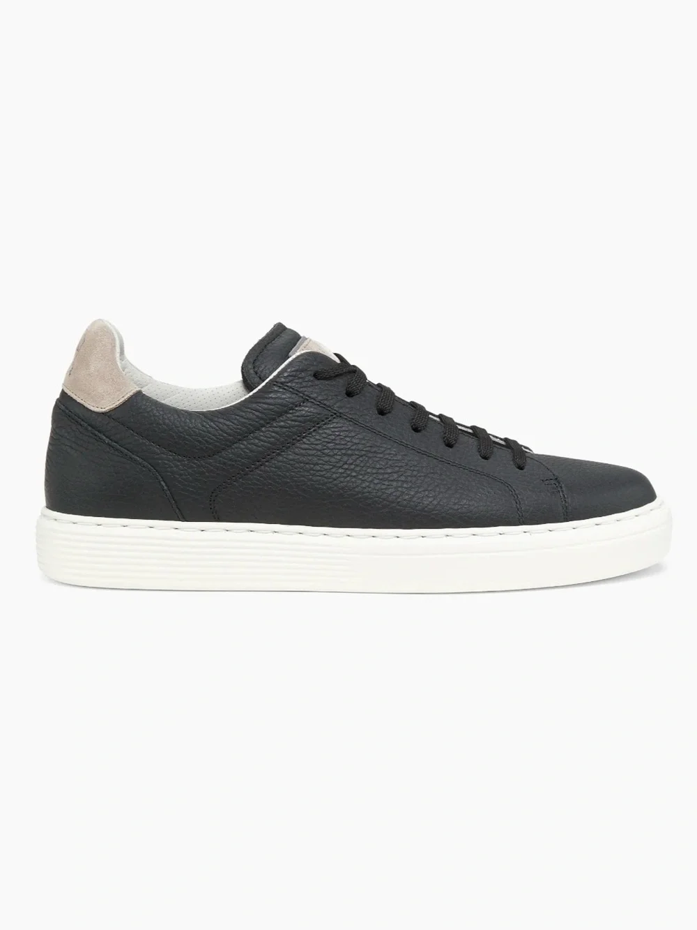 Brunello Cucinelli Leather Sneakers Size 41 Black White Made in Italy